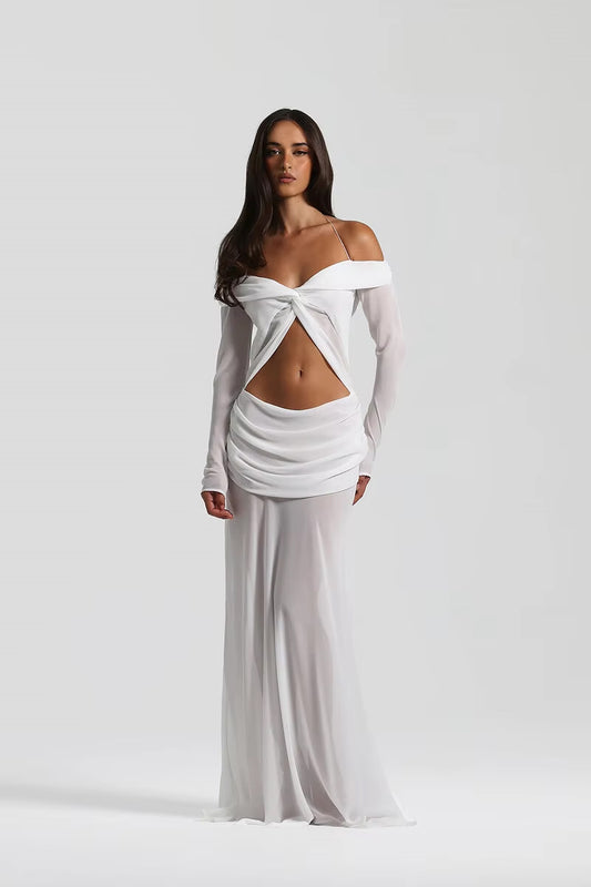 Women's Long Sleeve Gown - Maternity - Maxi Dress