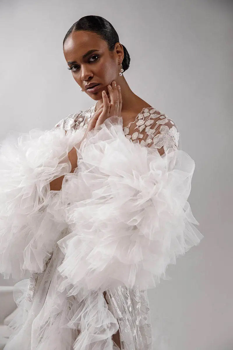 Maternity Robe - Women Robe With Long Sleeves - Wedding Bridal Robe