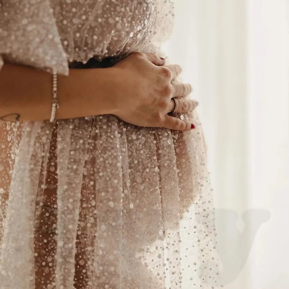 Women's Sheer Dress Sequin Detail