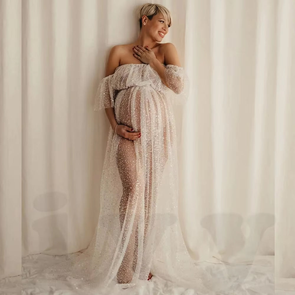 Women's Sheer Dress Sequin Detail